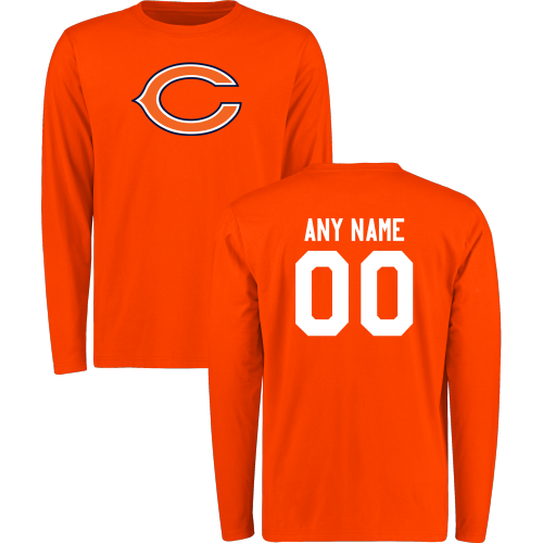 Men Chicago Bears Design-Your-Own Long Sleeve Custom NFL T-Shirt->nfl t-shirts->Sports Accessory